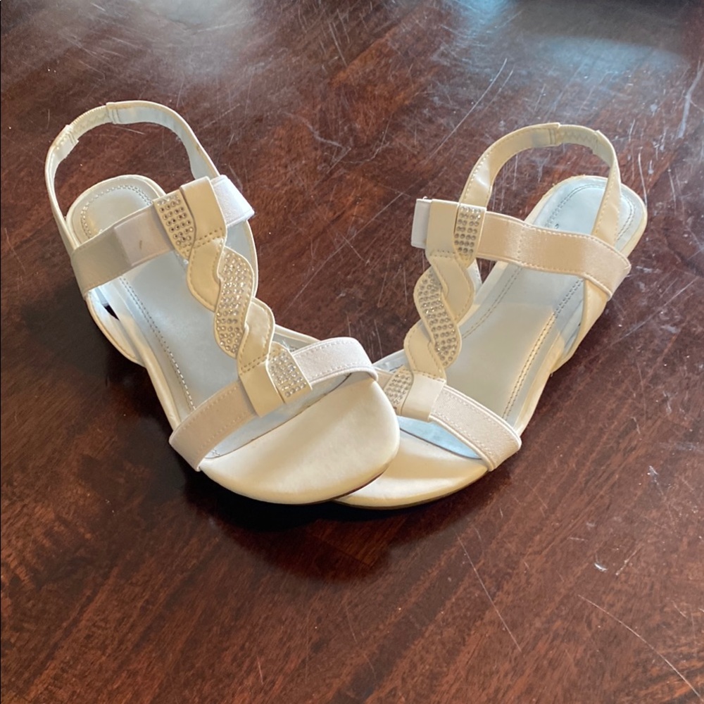 White and silver Sandals